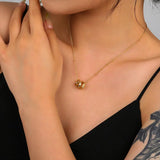 925 Silver Zircon Triple Circular Pendant Necklace Transfer Hoops