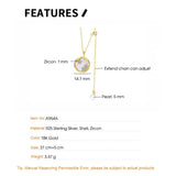 925 Silver Shell Zircon Flower Necklace Tassel Chain