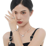 Baroque Pearl Bracelet S925 Sterling Silver Layered Chains