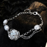 Baroque Pearl Bracelet S925 Sterling Silver Layered Chains