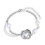 Baroque Pearl Bracelet S925 Sterling Silver Layered Chains
