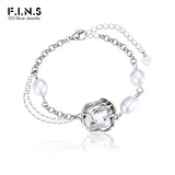 Baroque Pearl Bracelet S925 Sterling Silver Layered Chains