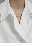 F.I.N.S Uneven Surface Double Circles S925 Sterling Silver Necklace Women