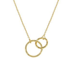 F.I.N.S Uneven Surface Double Circles S925 Sterling Silver Necklace Women