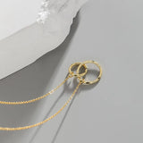 F.I.N.S Uneven Surface Double Circles S925 Sterling Silver Necklace Women