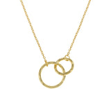F.I.N.S Uneven Surface Double Circles S925 Sterling Silver Necklace Women
