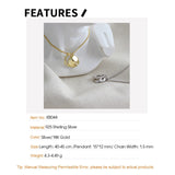 F.I.N.S Unique 925 Silver Circle Necklace Pendants for Women