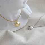 F.I.N.S Unique 925 Silver Circle Necklace Pendants for Women