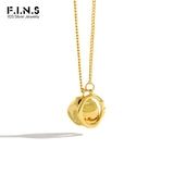 F.I.N.S Unique 925 Silver Circle Necklace Pendants for Women