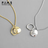 F.I.N.S Unique 925 Silver Circle Necklace Pendants for Women