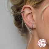 F.I.N.S Vintage Open Ear Cuff 925 Sterling Silver No Piercing Clip on Earrings