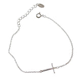 925 Sterling Silver Cross Charm Bracelet for Women