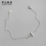 925 Sterling Silver Cross Charm Bracelet for Women