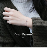 925 Sterling Silver Cross Charm Bracelet for Women