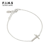925 Sterling Silver Cross Charm Bracelet for Women