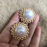 Big Pearl Geome Earrings Chunky Statement Christmas