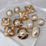 Big Pearl Geome Earrings Chunky Statement Christmas