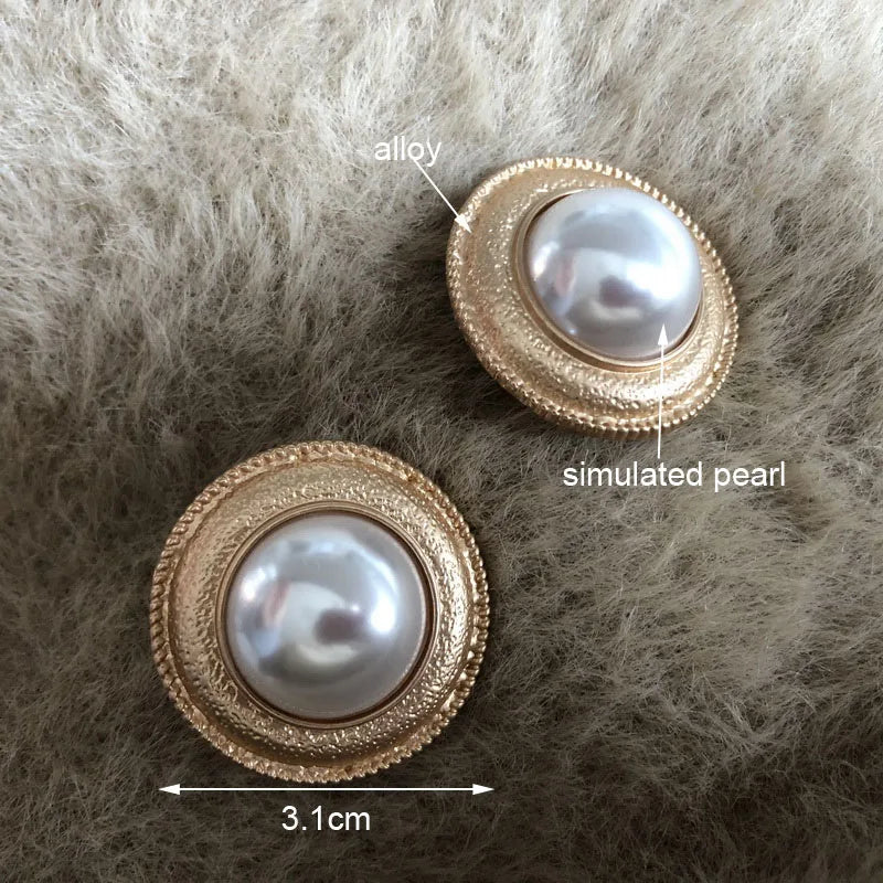 Big Pearl Geome Earrings Chunky Statement Christmas