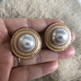 Big Pearl Geome Earrings Chunky Statement Christmas