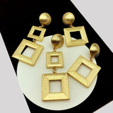 Punk Square Geo Chunky Earrings Ladies Club Show Earring