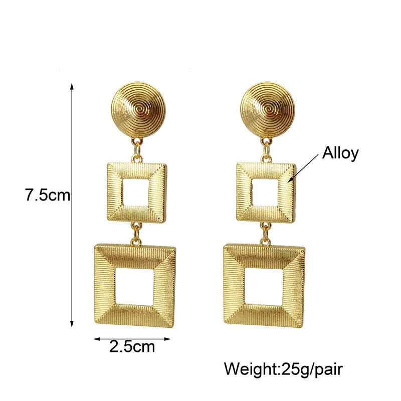 Punk Square Geo Chunky Earrings Ladies Club Show Earring