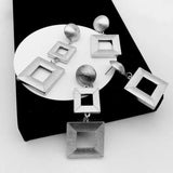 Punk Square Geo Chunky Earrings Ladies Club Show Earring