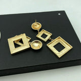 Punk Square Geo Chunky Earrings Ladies Club Show Earring