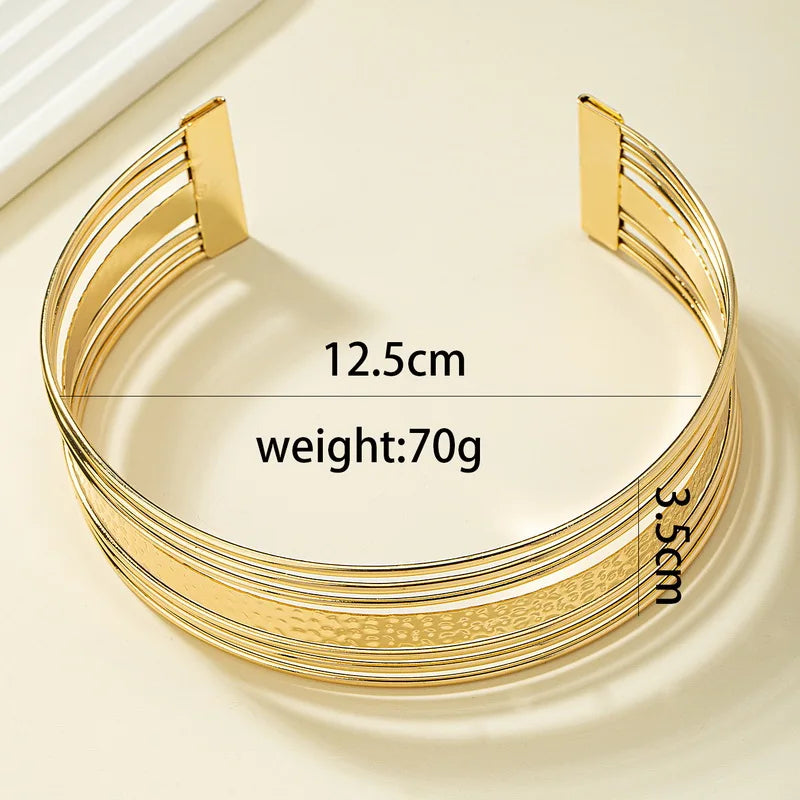 Chunky Metal Torques Choker Necklace for Women