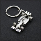 F1 Racing Keychain Silver Key Buckle Car Key Chain Men's Jewelry