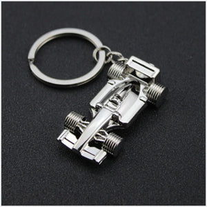 F1 Racing Keychain Silver Key Buckle Car Key Chain Men's Jewelry