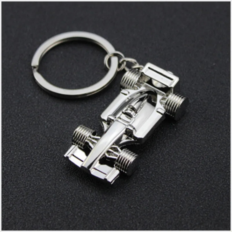 F1 Racing Keychain Silver Key Buckle Car Key Chain Men's Jewelry