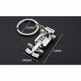 F1 Racing Keychain Silver Key Buckle Car Key Chain Men's Jewelry