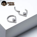 Titanium 16G Hinged Nose Ring 8-10mm Pillow Ring Teardrop Septum Jewelry