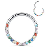F136 Titanium 16G Zircon Stone Segment Rings for Small Septum Piercing