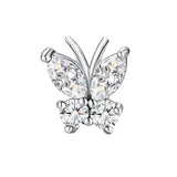 F136 Titanium Zirconia Butterfly Earrings 16g Ear Bone Nail Lip Stud