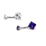 F136 Titanium Double Claw Square Vermiculite Navel Ring