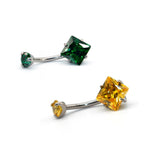 F136 Titanium Double Claw Square Vermiculite Navel Ring