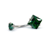F136 Titanium Double Claw Square Vermiculite Navel Ring