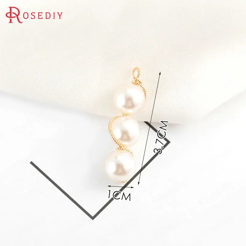 6pcs High Brass Pearls Ball Beads Charms Pendants DIY