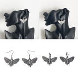Punk Moth Earrings Insect Dangle Ear Hook Halloween Costume Hip Hop Jewelry