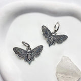 Punk Moth Earrings Insect Dangle Ear Hook Halloween Costume Hip Hop Jewelry