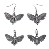 Punk Moth Earrings Insect Dangle Ear Hook Halloween Costume Hip Hop Jewelry