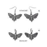 Punk Moth Earrings Insect Dangle Ear Hook Halloween Costume Hip Hop Jewelry