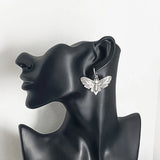 Punk Moth Earrings Insect Dangle Ear Hook Halloween Costume Hip Hop Jewelry