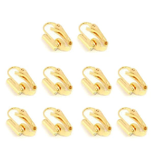 10 Clip-on Earring Converters for Non-Pierced Ears - Silver