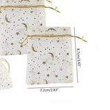100Pcs Drawstring Gift Beauty Bags Moon Star Organza Bags