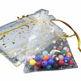 100Pcs Drawstring Gift Beauty Bags Moon Star Organza Bags