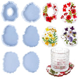 6pcs Resin & Silicone Geode Coaster Molds
