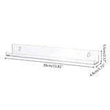 Clear Acrylic Floating Bookshelf Storage Rack Wall Kids Room