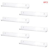 Clear Acrylic Floating Bookshelf Storage Rack Wall Kids Room